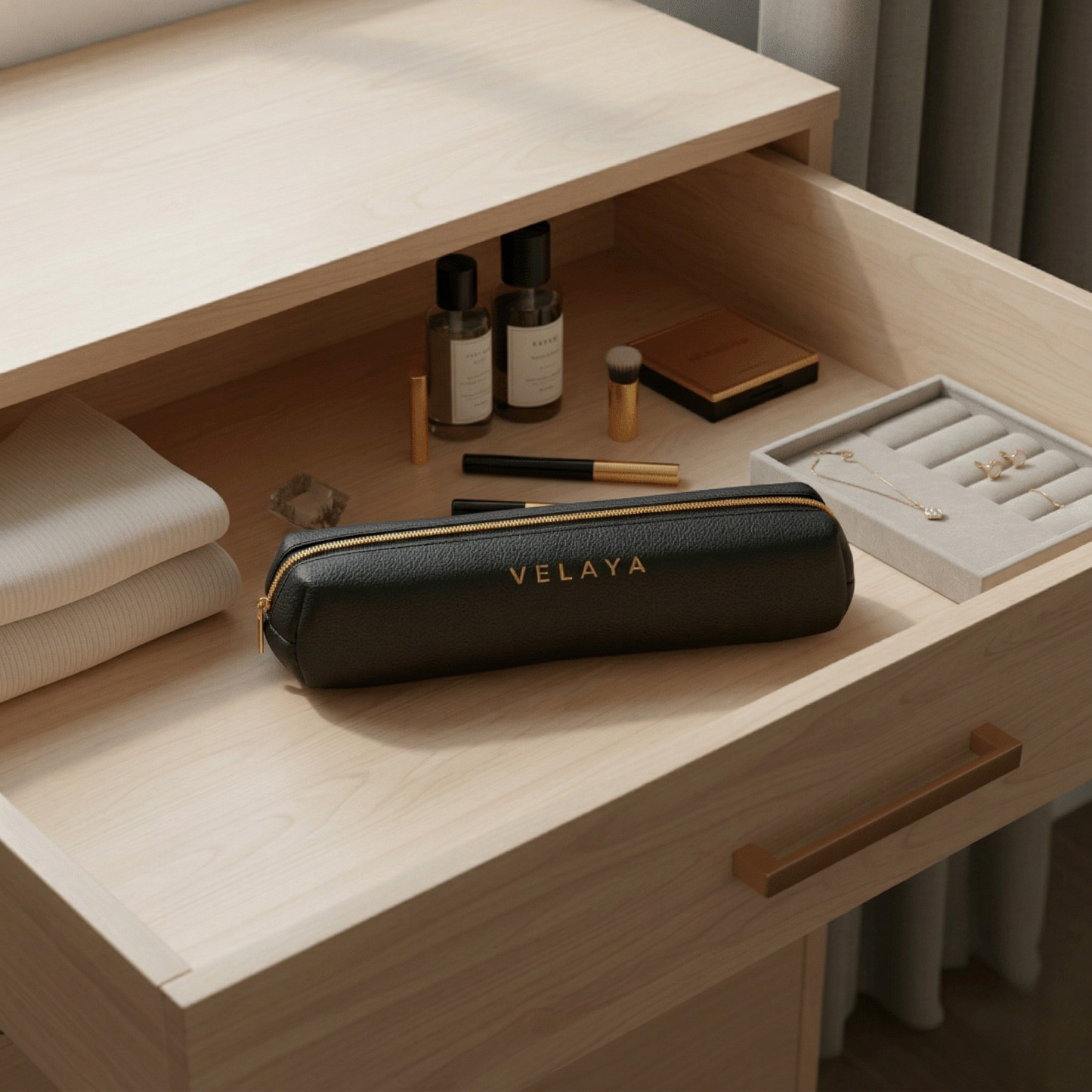 Zwarte Leren Etui voor GoBrush