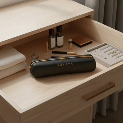 Zwarte Leren Etui voor GoBrush